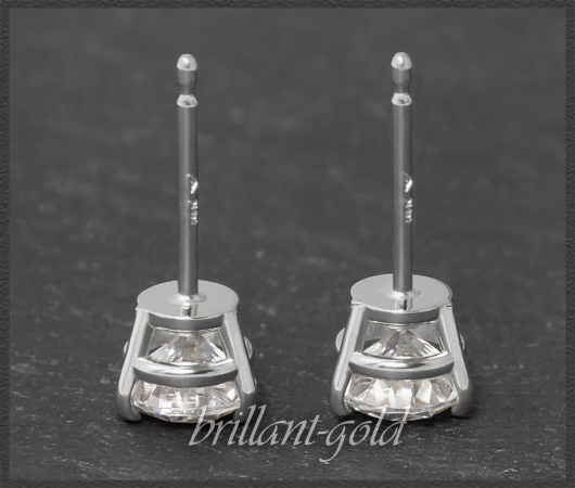Brillant Ohrstecker 585 Weißgold; 1,51ct, River, Si2